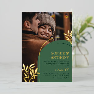 Invitation En Aluminium Arc Vert Vert Vert Vert Vert Vert Mariage de autom