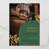 Invitation En Aluminium Arc Vert Vert Vert Vert Vert Vert Mariage de autom (Recto)