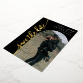 Invitation En Aluminium Arc vertical photo noir Enregistrer la date (Rotation)