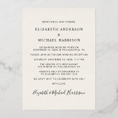 Invitation En Aluminium Arch de Photo de Mariage Crème pour une Fête de Ma (Verso)