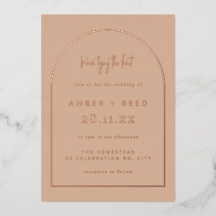 Invitation En Aluminium Arch Mariage moderne Blush Rose réel Or
