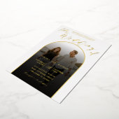 Invitation En Aluminium Arch moderne Gold Foil Script & Mariage photo (Rotation)