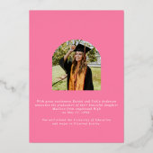 Invitation En Aluminium Arche Arc En Arc En Arc Rose Et Étoiles Graduation (Verso)