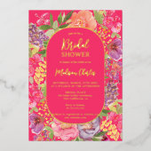 Invitation En Aluminium Arche bohème florale brillant douche nuptiale (Recto)