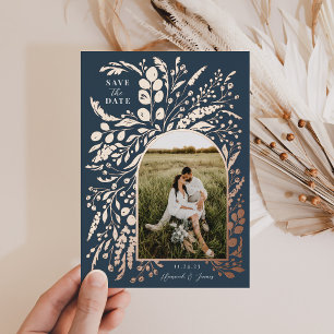 Invitation En Aluminium Arche de fleurs peintes romantiques Photo Enregi