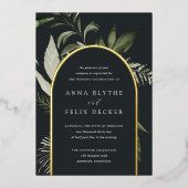 Invitation En Aluminium Arche de Jardin Botanique Vert de Prairie d'Hiver  (Recto)