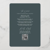 Invitation En Aluminium Arche de mariage vert foncé Boho & Code QR RSVP (Verso)