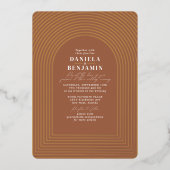 Invitation En Aluminium Arche Mariage Boho Delicate en terre cuite (Recto)