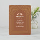 Invitation En Aluminium Arche Mariage Boho Delicate en terre cuite (Debout devant)