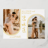 Invitation En Aluminium Arches inversées Deux mariages photo Enregistrer l (Recto)