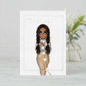 Invitation En Aluminium Argent Afro-Américain Noël Anniversaire (Debout devant)