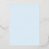 Invitation En Aluminium Argent Bow Clair Crest Baptême Bleu (Verso)
