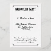 Invitation En Aluminium Argent d'Halloween brillant Accentué (Verso)