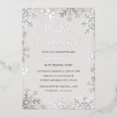 Invitation En Aluminium ARGENT FOIL Winter Onederland 1er anniversaire (Recto)