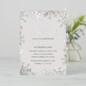 Invitation En Aluminium ARGENT FOIL Winter Onederland 1er anniversaire (Debout devant)