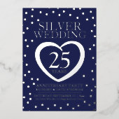 Invitation En Aluminium Argent mariage anniversaire 25e parti marine argen (Recto)
