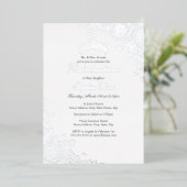 Invitation En Aluminium Argent Rose Floral Quinceanera Anniversaire (Debout devant)