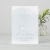 Invitation En Aluminium argent Saint-Croix Baptême (Debout devant)