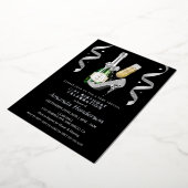 Invitation En Aluminium Argent talons et Champagne Anniversaire des femmes (Rotation)