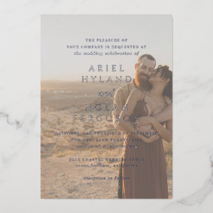 Invitation En Aluminium Ariel Elegant Photo Mariage moderne