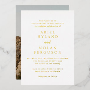 Invitation En Aluminium Ariel Elegant Photo Mariage moderne