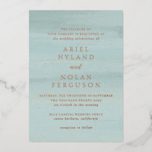 Invitation En Aluminium Ariel Green Abstract Aquarelle Mariage moderne