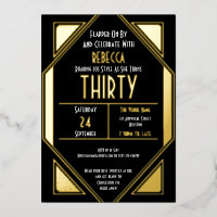 Art Déco 30e anniversaire Black Gold Real