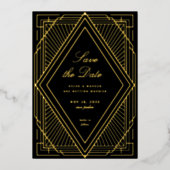 Invitation En Aluminium Art déco : Date à sauver (Recto)