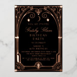Invitation En Aluminium Art Déco élégant Black Gold 20s Classic Anniversai<br><div class="desc">Art Déco élégant Black Gold 20s Classic Anniversaire</div>