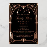 Art Déco élégant Black Gold 20s Classic Anniversai