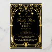 Art Déco élégant Black Gold 20s Classic Anniversai