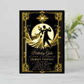 Invitation En Aluminium Art Déco Gatsby Interdiction Roaring 20 ans Annive (Debout devant)