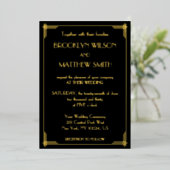 Invitation En Aluminium Art Déco Grand Gatsby or Mariage (Debout devant)
