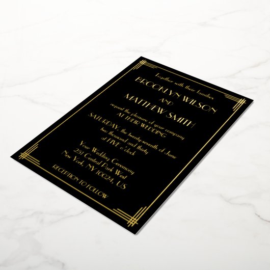Invitation En Aluminium Art Déco Grand Gatsby or Mariage (Rotation)