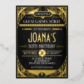 Invitation En Aluminium Art Déco Great Gatsby Party (Recto)