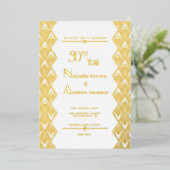 Invitation En Aluminium Art déco moderne Golden 50e anniversaire fête (Debout devant)