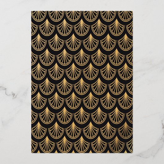 Invitation En Aluminium Art Déco Nouveau Mariage Gold & Black Mariage (Verso)