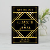 Invitation En Aluminium Art Déco Save the Date (Debout devant)