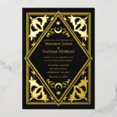 Invitation En Aluminium Art nouveau céleste Tarot Mariage gothique (Recto)