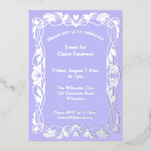 Invitation En Aluminium Art Nouveau Élégant Vintage