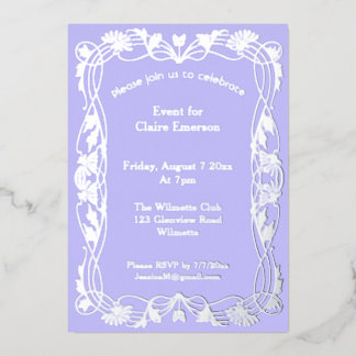 Invitation En Aluminium Art Nouveau Élégant Vintage