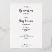 Invitation En Aluminium Art Nouveau Girl Avec Étoile Lumière Quinceañera (Verso)