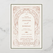 Invitation En Aluminium Art Nouveau Mariage d'arc de verdure (Recto)
