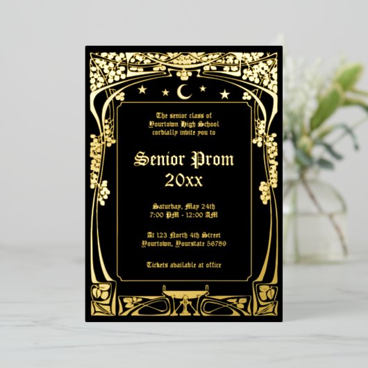 Invitation En Aluminium Art Nouveau Prom (Debout devant)