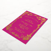 Invitation En Aluminium Art nouveau Rose Élégante Célébration Dorée (Rotation)