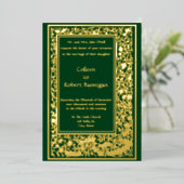 Invitation En Aluminium Art Nouveau Rose Vine Mariage frontalier (Debout devant)