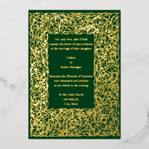Invitation En Aluminium Arts & Crafts Roycroft 1904 Bordure Florale Mariag