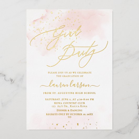 Invitation En Aluminium ArtsApp Blush Rose H2 Washed Graduation Party (Recto)