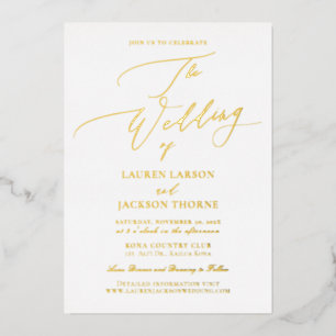 Invitation En Aluminium ArtsApp Élégant Luxe Calligraphie Mariage DIY Coul