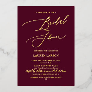 Invitation En Aluminium ArtsApp Luxe Calligraphie Bourgogne Or